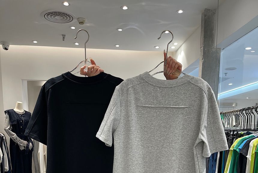 Crew Neck Short-Sleeve Plain Midi Dress T-Shirt