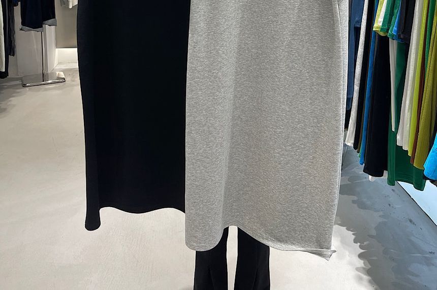 Crew Neck Short-Sleeve Plain Midi Dress T-Shirt