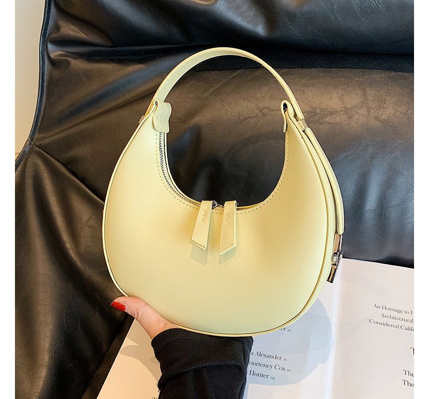 Zip Faux Shoulder Leather Bag