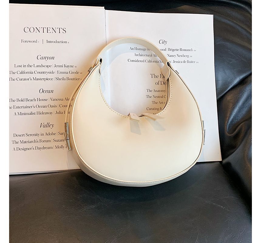 Zip Faux Shoulder Leather Bag