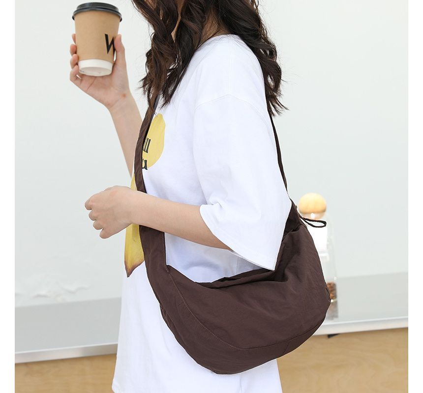 Nylon Hobo Drawstring Bag Plain