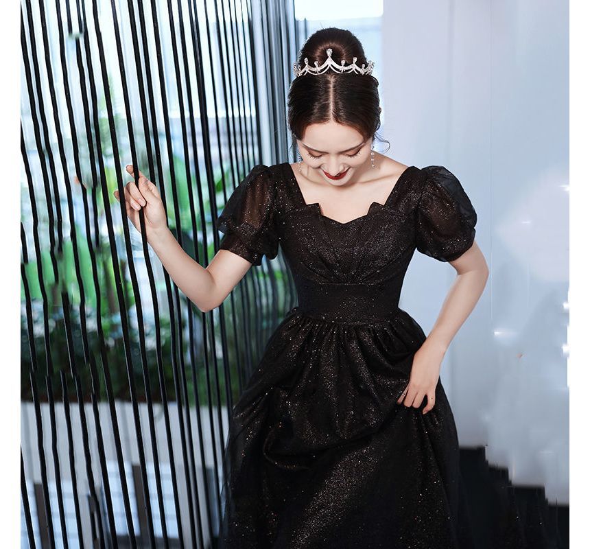 Cocktail / Midi Gown Plain Evening A-Line Dress Mesh