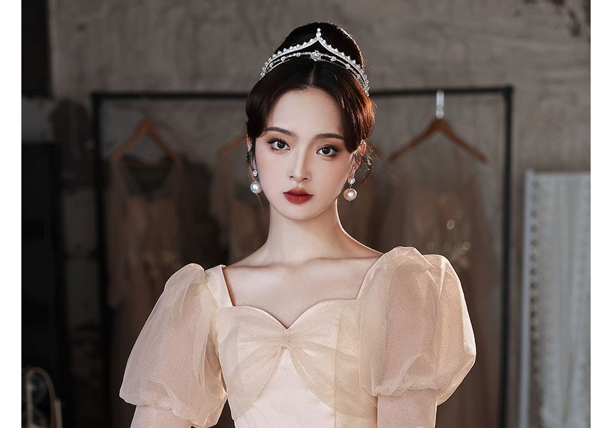 Cocktail / Midi Gown Plain Evening A-Line Dress Mesh