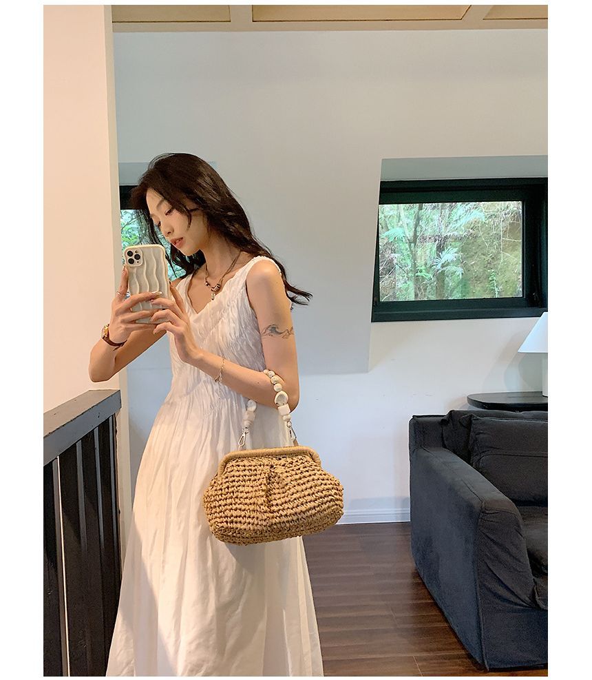 Handbag Bead Strap Straw