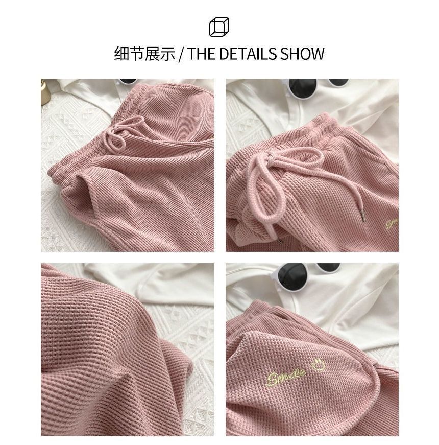 Letter High Embroidered Shorts Waist