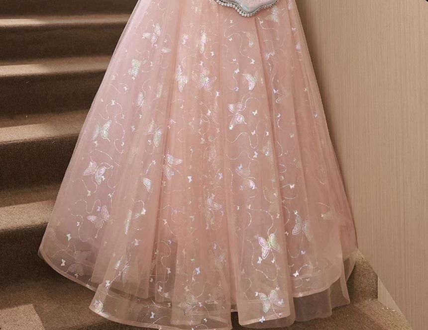 Gown Mesh A-Line Evening Fluffy