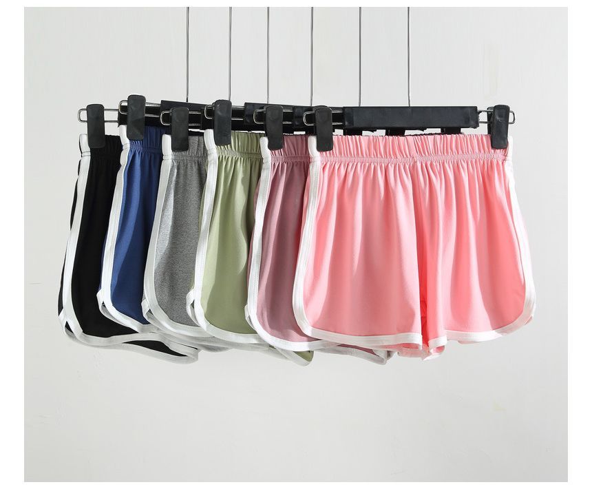 Sweat Waist Shorts Elastic Trim Contrast