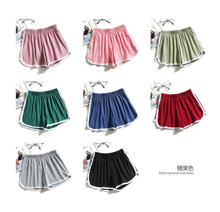 Sweat Waist Shorts Elastic Trim Contrast