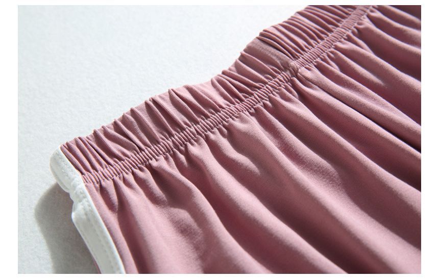 Sweat Waist Shorts Elastic Trim Contrast