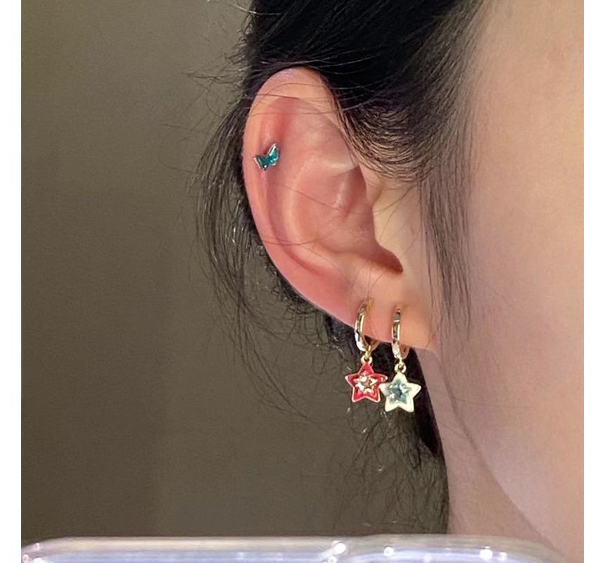 (Various Star Earring Set Alloy Designs) of 6: Dangle