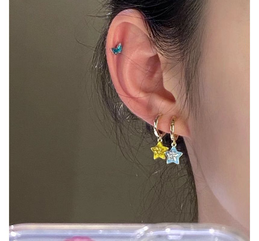 (Various Star Earring Set Alloy Designs) of 6: Dangle