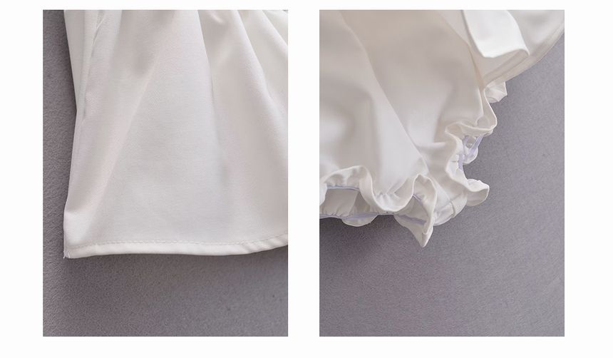 Skirt Mini Mid Plain Waist A-Line bow