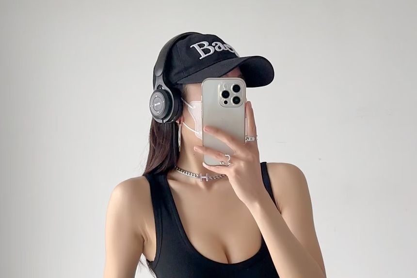 Bodysuit Scoop Neck Top Sleeveless Plain