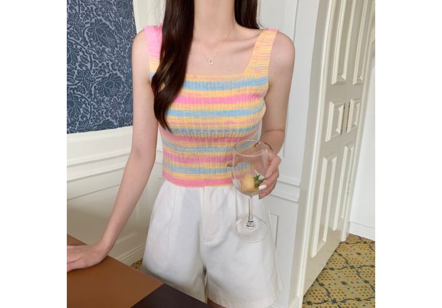 Striped Sleeveless Knit Top