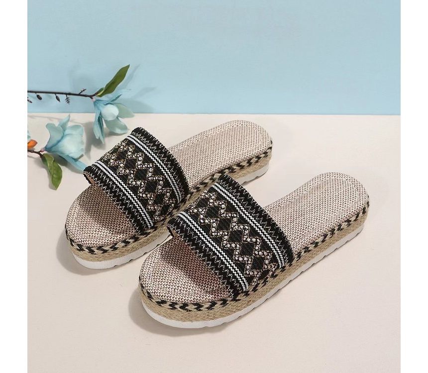 Slide Platform Patterned Sandals