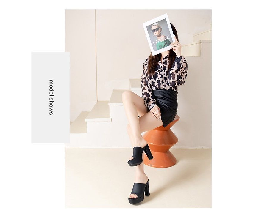 Slide Sandals Chunky Heel Platform