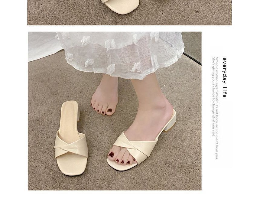 Knot Sandals Chunky Heel Slide
