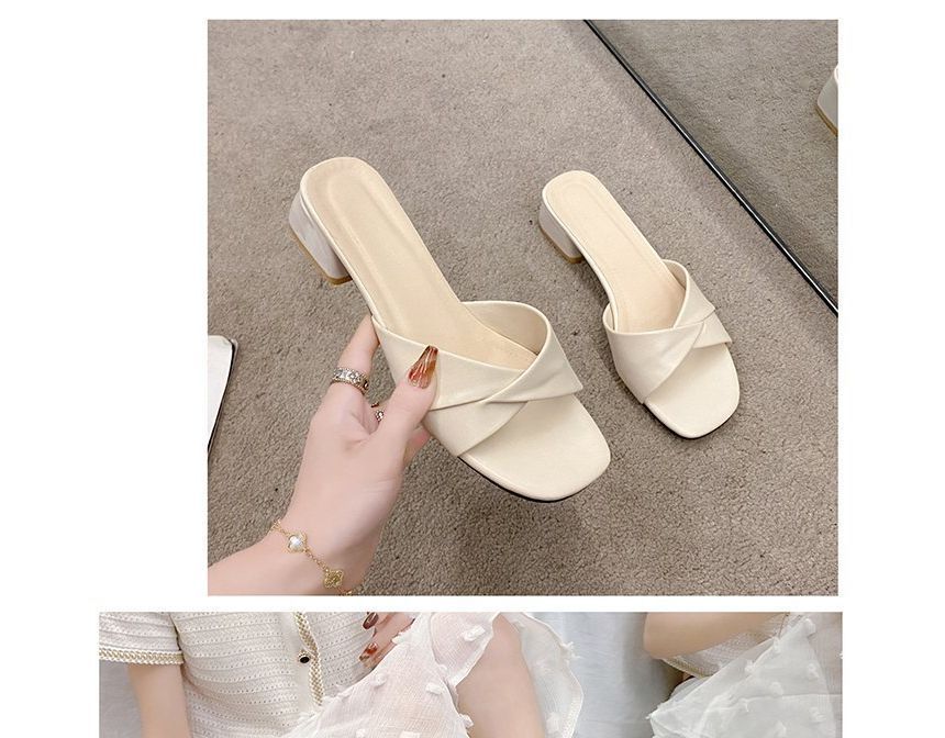 Knot Sandals Chunky Heel Slide