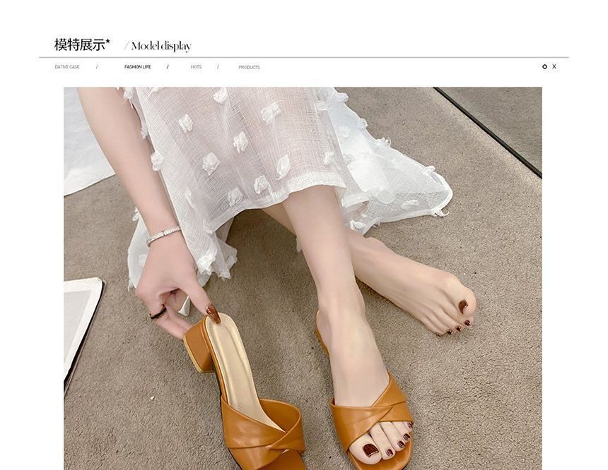 Knot Sandals Chunky Heel Slide