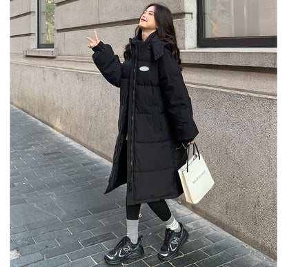 Hooded Plain Puffer Coat