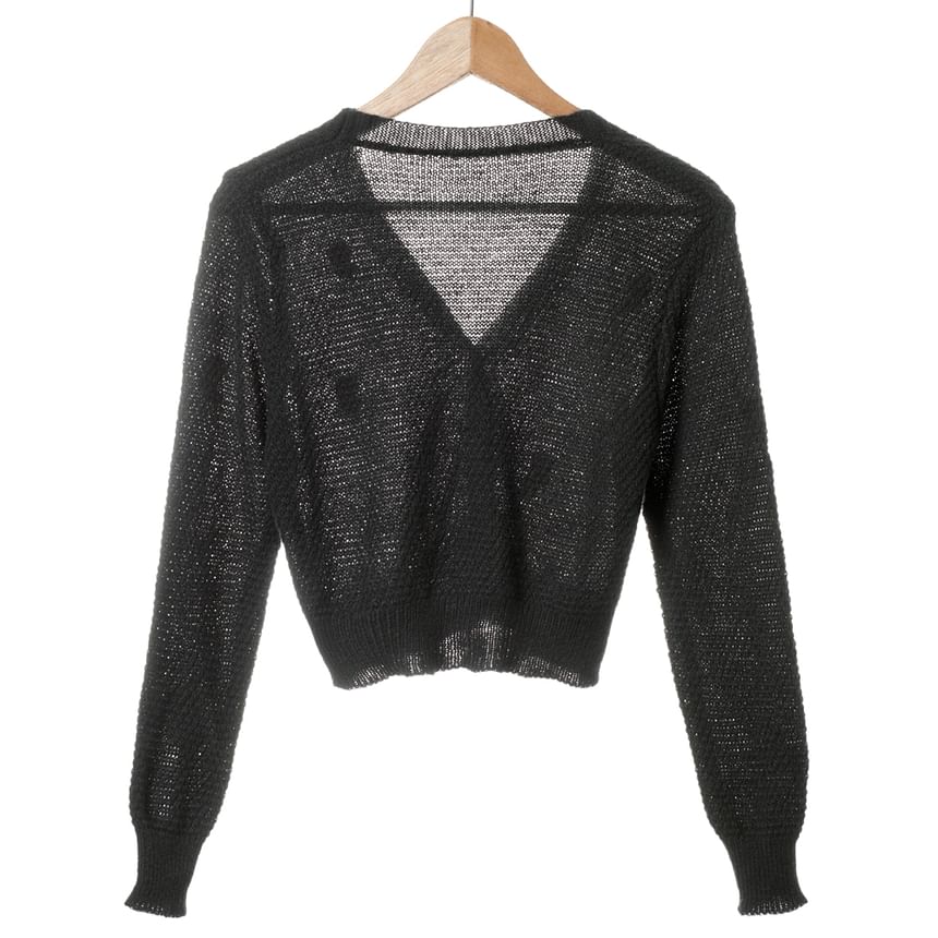 Floral Knit Set: Tank + Embroidered Neck Top Square Cardigan Crop