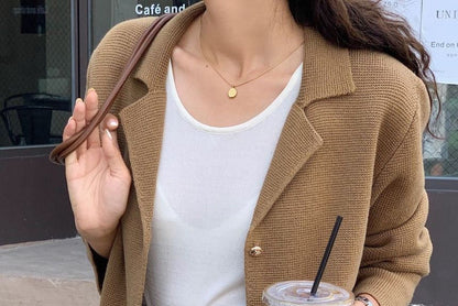 Collar Plain Cardigan