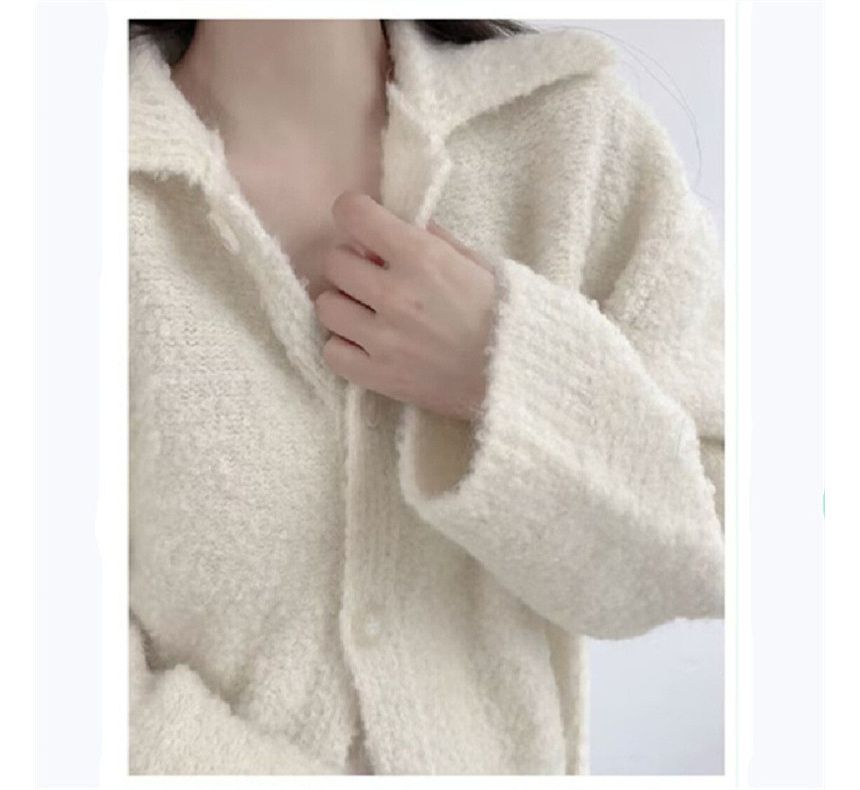 Plain Cardigan Collar