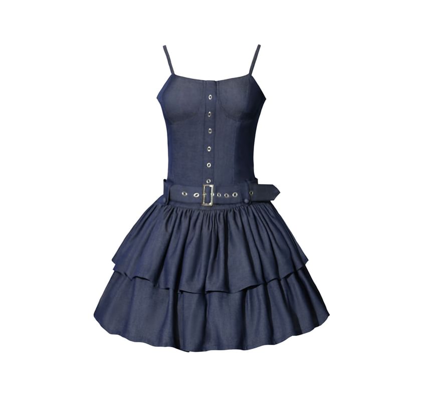 Robe courte trapèze sans manches Lolita à épaules dénudées et à lettrage