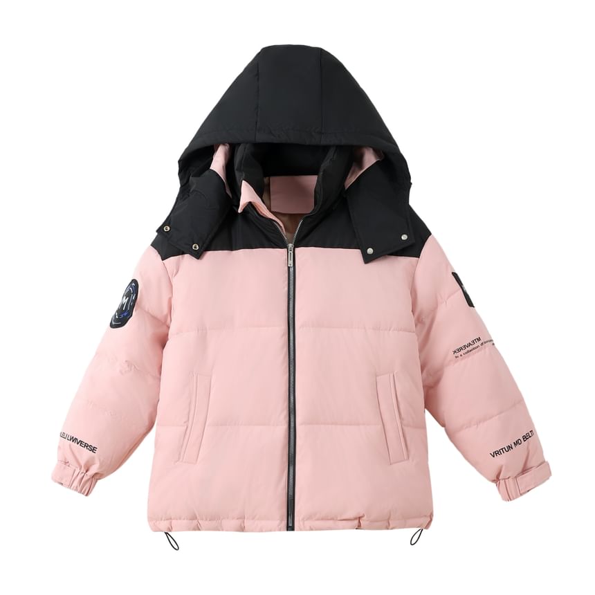 Hooded Two Tone Puffer Jacket