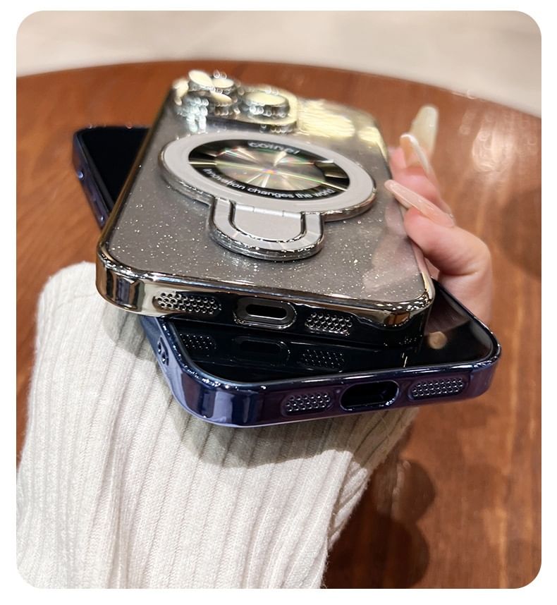 Ring Glitter Stand Phone Case