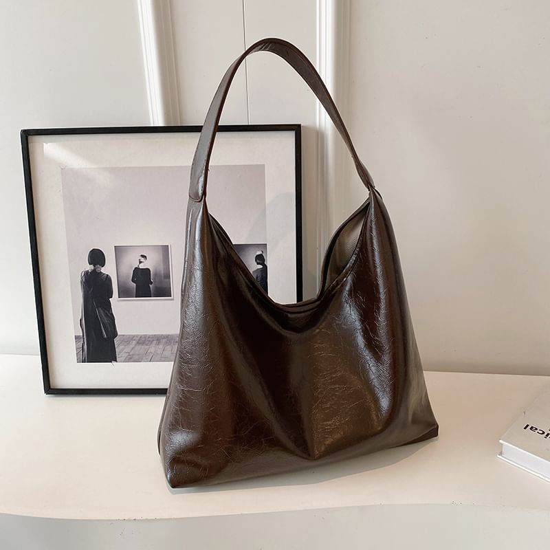 Leather Faux Tote Plain Bag