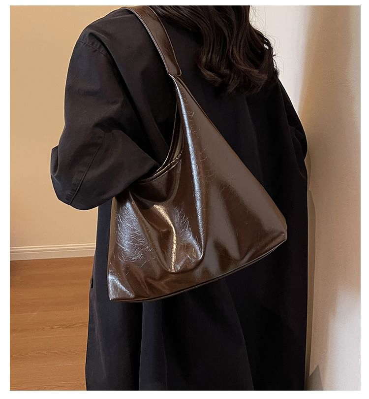 Leather Faux Tote Plain Bag