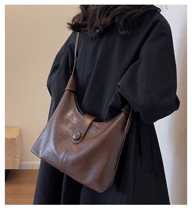 Bag Faux Plain Tote Leather