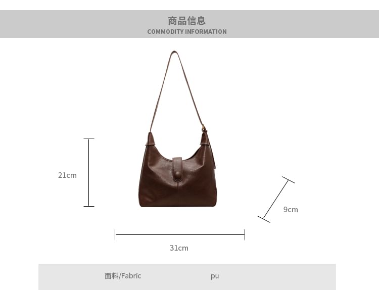 Bag Faux Plain Tote Leather