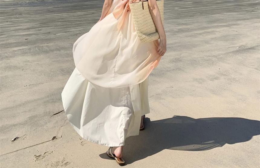 Maxi Print Dress A-Line Strap Spaghetti