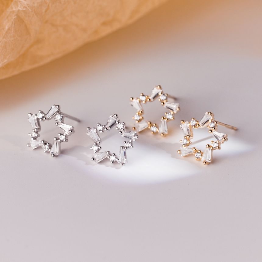 Star Rhinestone Sterling Silver Stud Earring