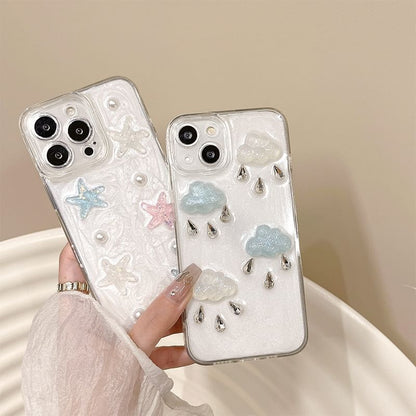 Starfish / Rain Cloud Phone Case - iPhone 15 Pro Max / 15 Pro / 15 Plus / 15 / 14 Pro Max / 14 Pro / 14 Plus / 14 / 13 Pro Max / 13 Pro / 13 / 13 mini / 12 Pro Max / 12 Pro / 12 / 12 mini / 11 Pro Max / 11 Pro / 11 / SE / XS Max / XS / XR / X