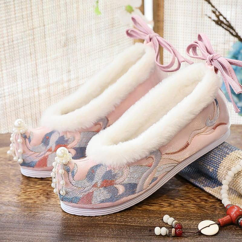 Flats Embroidered Fluffy Hanfu