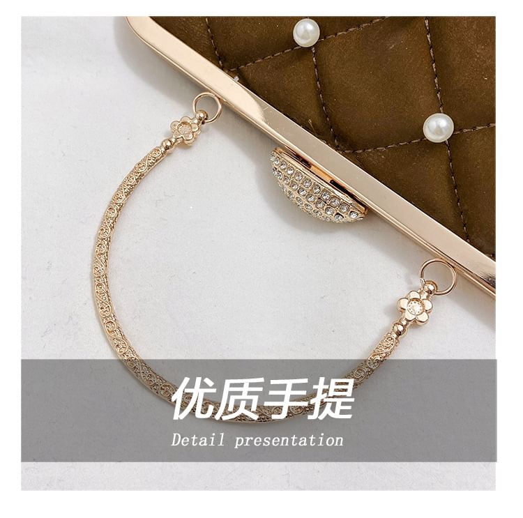 Crossbody Faux Strap Chain Bag Pearl