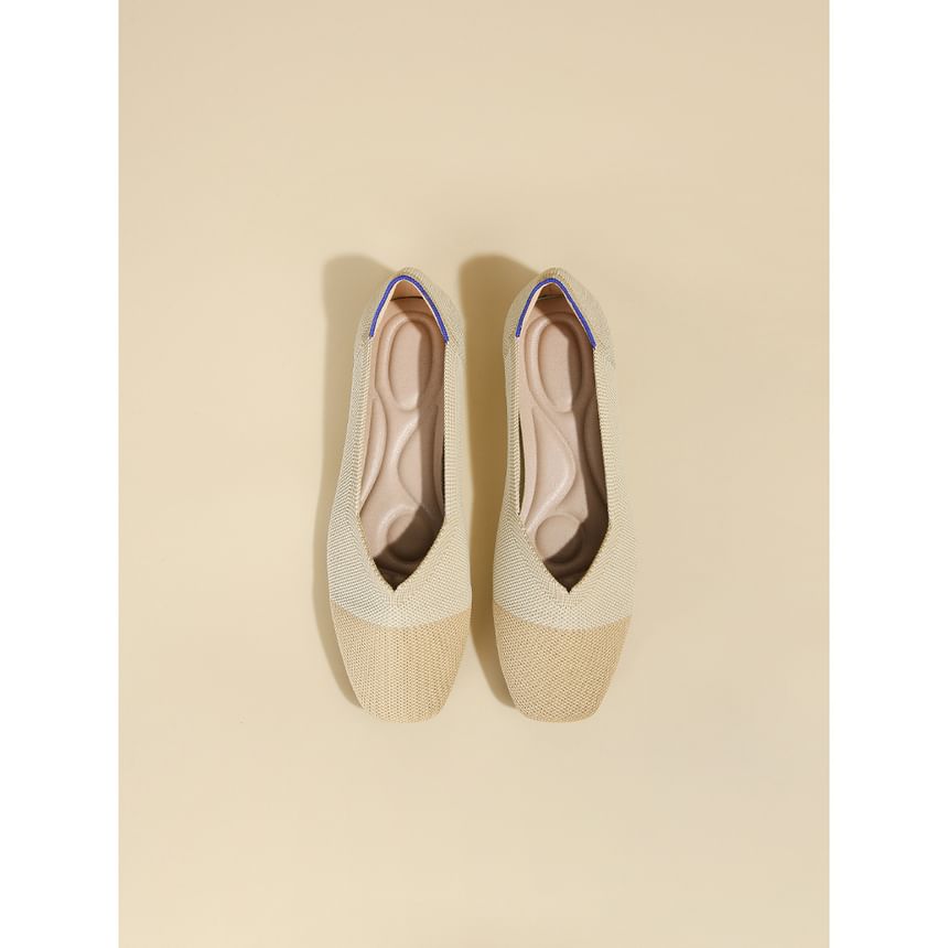 Square Toe Flats Woven