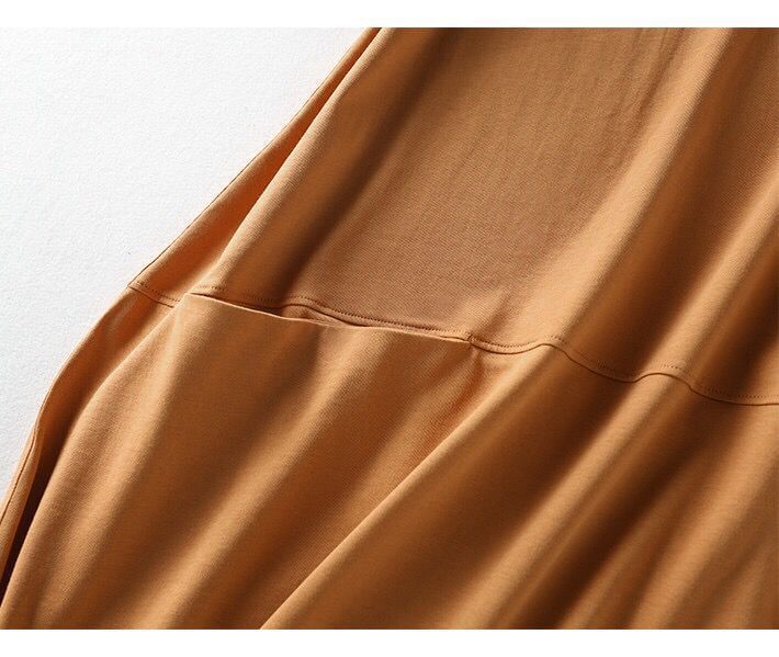 Shift Neck Dress Crew Midi Plain Cap-Sleeve