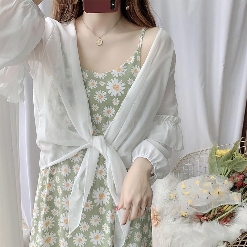 V-Neck Floral Midi Dress Strap Shift Spaghetti Print