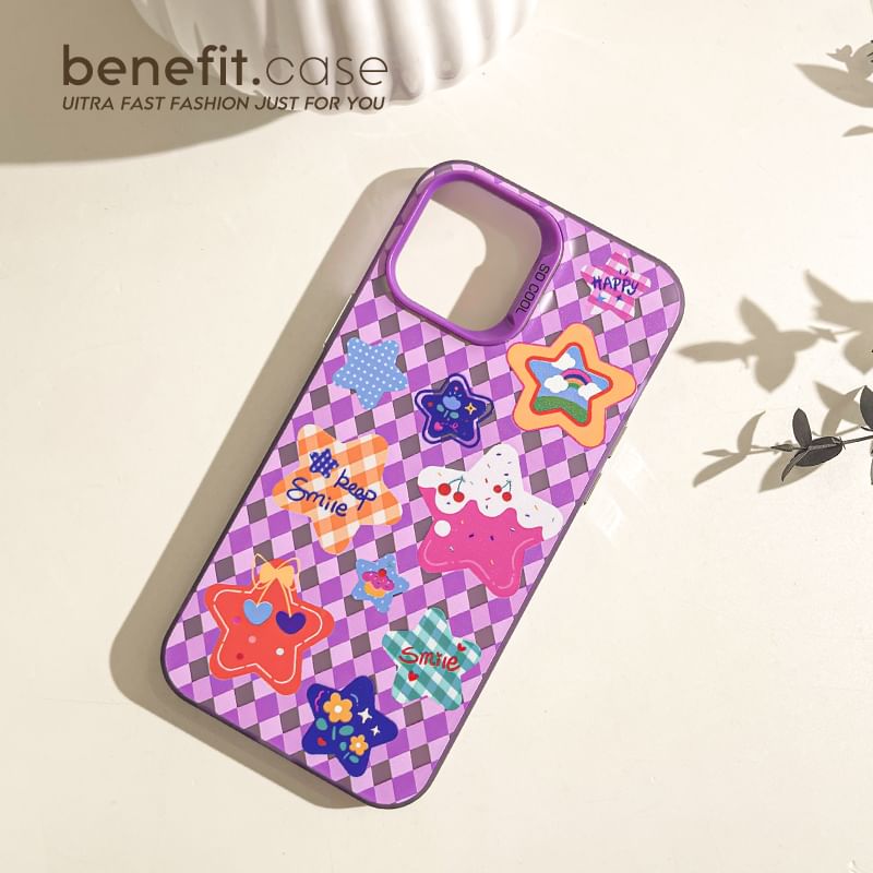 / Case Heart Phone Argyle Star