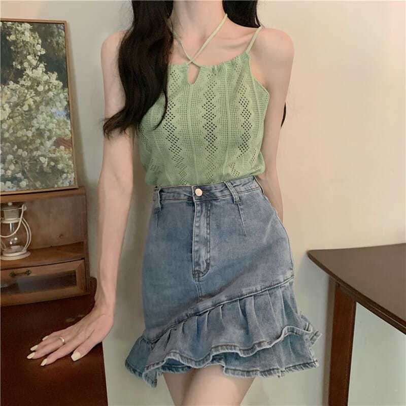 Plain Camisole Top Knit