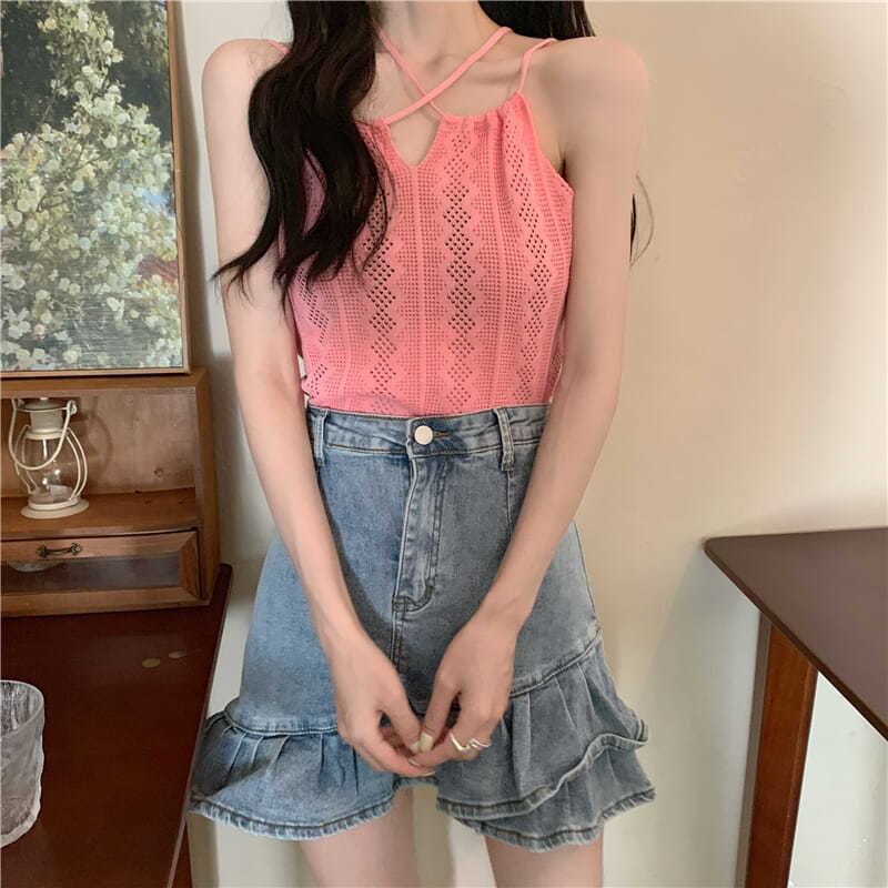 Plain Camisole Top Knit