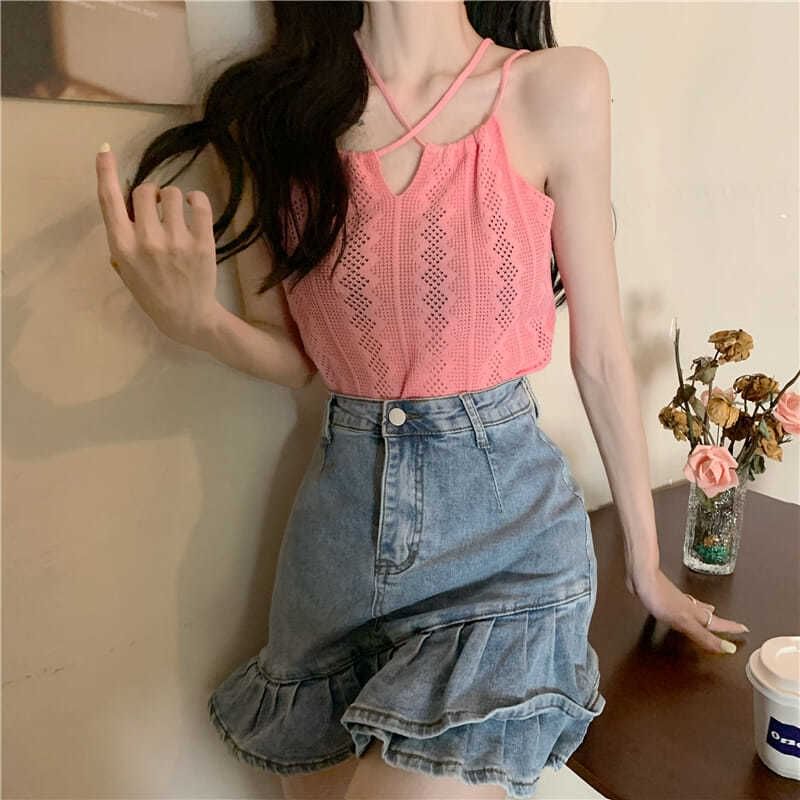 Plain Camisole Top Knit