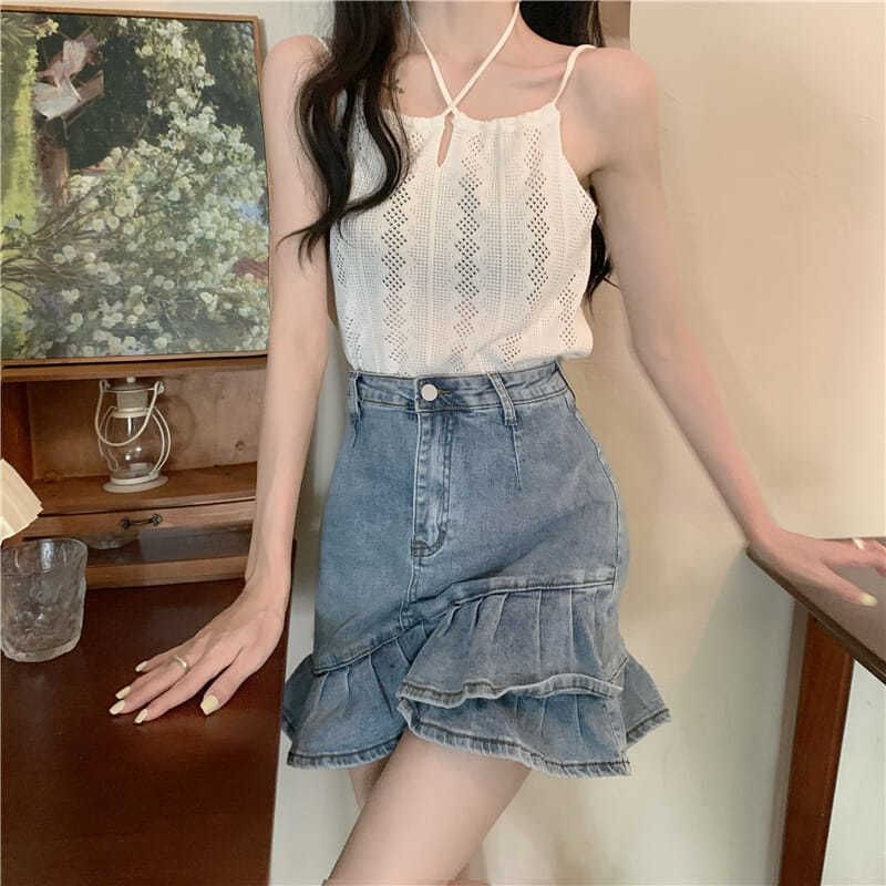 Plain Camisole Top Knit