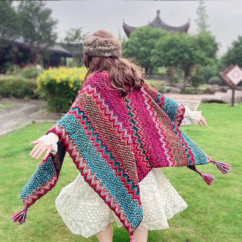 Zig Zag Tassel Shawl