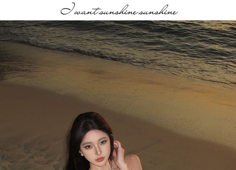 Mermaid Spaghetti Dress Maxi Strap Plain