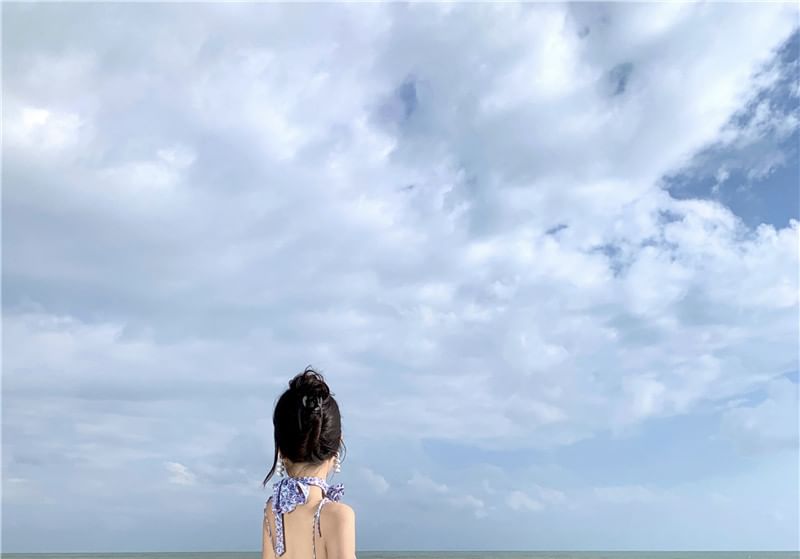 Floral A-Line Strap Dress Midi Print Spaghetti